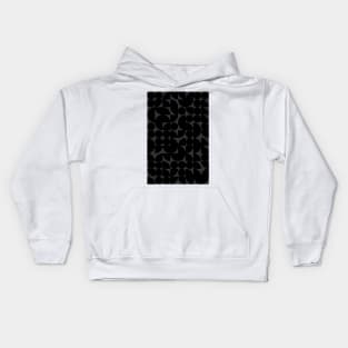 Black Colored Geometric Pattern - Shapes #4 Kids Hoodie